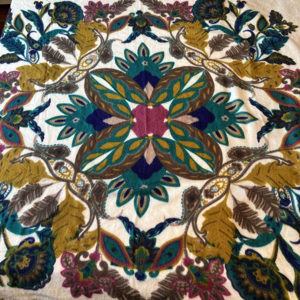 Fraas Large 52" Square Multi-Color Scarf Polyester/see Details